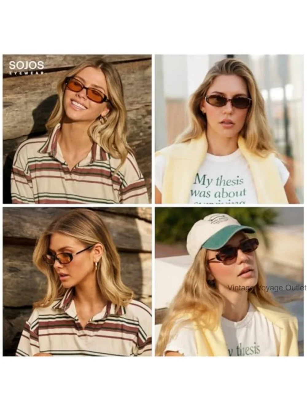 Trendy Retro Oval Sunglasses for Women Lightweight Narrow Shades UV400